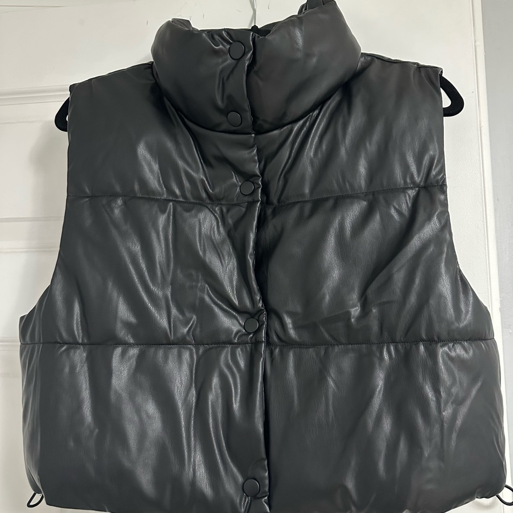 Love Tree Black Vegan Leather Outerwear